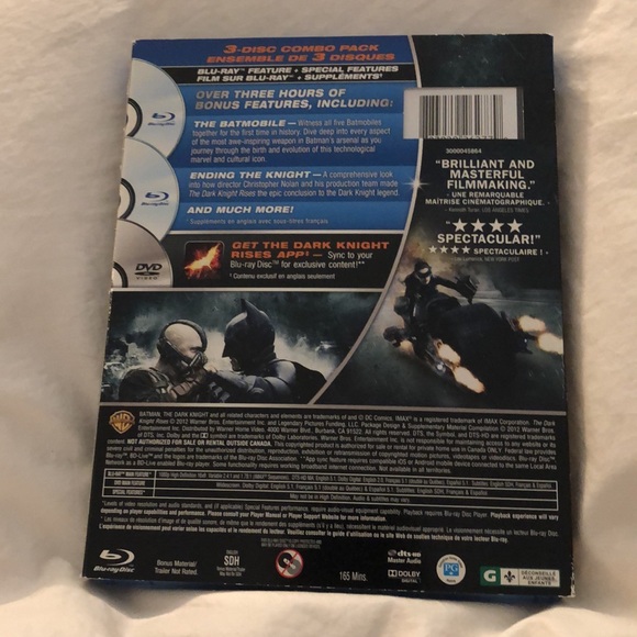 🎉 5/$15 🎉 THE DARK NIGHT RISES (Blu-Ray Combo Pack DVD) - Picture 2 of 7